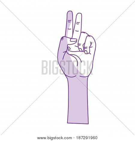 silhouette hand with middle finger and fingerprint up symbol, vector illustration