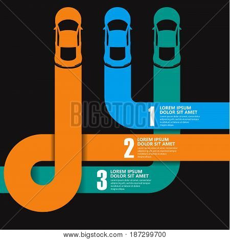 race car info graphics illustration banner ads