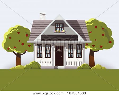 Background image of dream house Single storey house