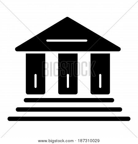 bank vector icon. Black and white finance illustration. Solid linear icon. eps 10
