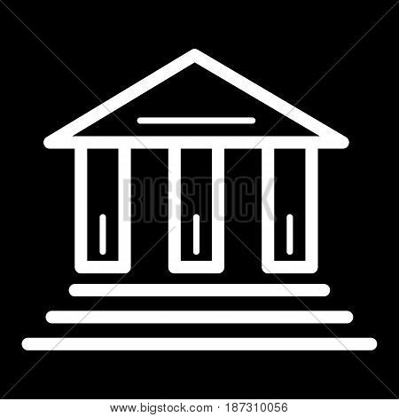 bank vector icon. Black and white finance illustration. Outline linear icon. eps 10