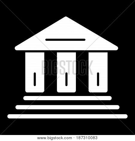 bank vector icon. Black and white finance illustration. Solid linear icon. eps 10