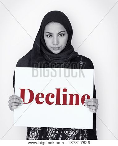Disapprove rejection decline word on banner