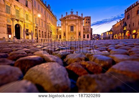 Mantova City Piazza Sordello Evening View