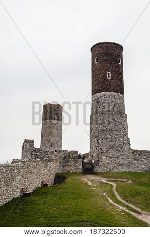Towers At The Royal Castle In Checiny.