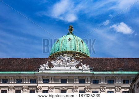 Hofburg Vienna Michaelertrakt with dome architecture from Habsburg Dynasty