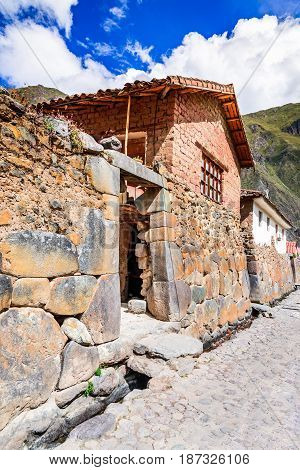 Ollantaytambo Peru - Town and an Inca archaeological site in southern Peru South America.