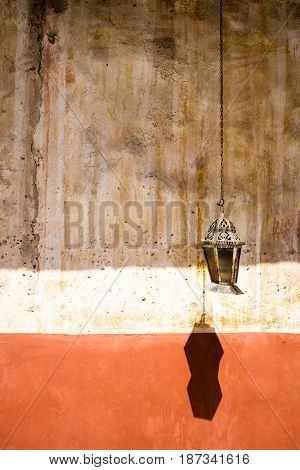 Old Lantern On Holy Mary, Greek Name Is Panagia Kremasti Church Of Corfu, Greece