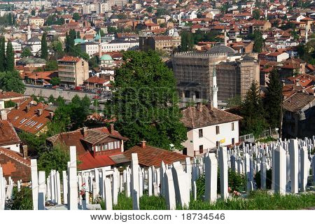 Sarajevo, la capital city of Bosnia and Herzegovina, paysage vue