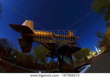 Museum of former Soviet  anti-ballistic missile testing range Sary Shagan.May 8, 2017.Priozersk.Kazakhstan