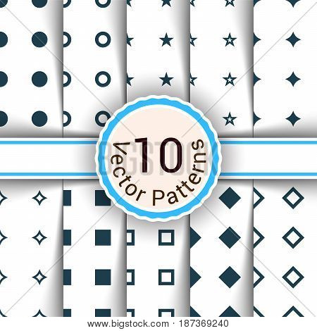 Seamless pattern for your work. Simple pattern icon circle, square, tor star