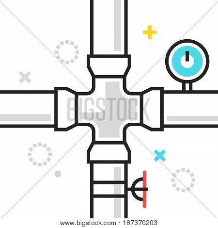 Color Box Icon, Gas Pipeline Illustration, Icon