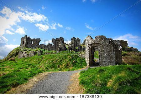 Castle ruins of Rock of Dunamase in County Laois Ireland
