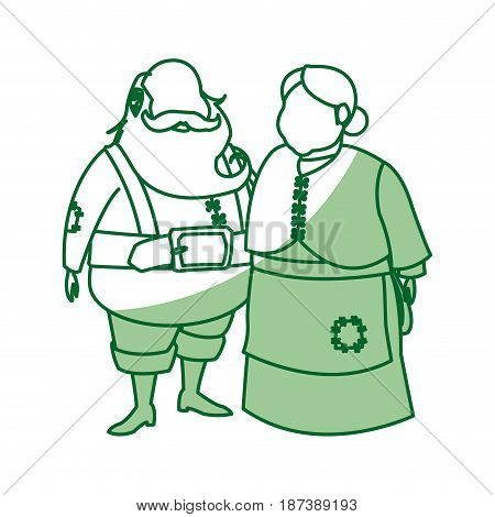 couple mr and mrs claus christmas celebration vector illustration