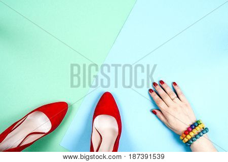 Fashion, Female Different Shoes On High Heels