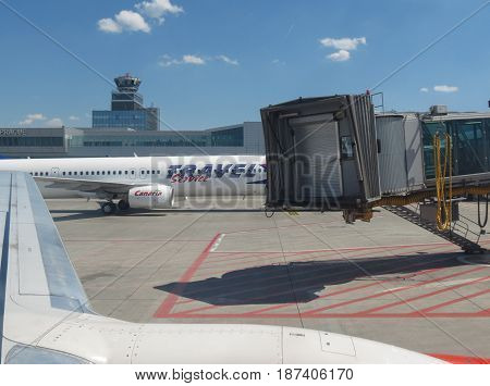 Travel Service Canaria Boeing 737-900 Parked In Prague