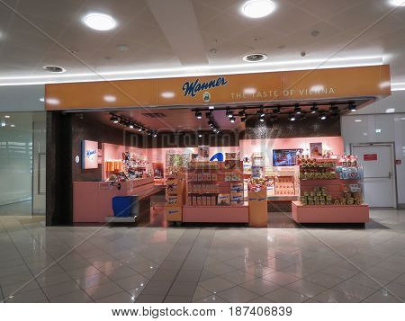VIENNA AUSTRIA - CIRCA APRIL 2017: Manner brand store in Vienna