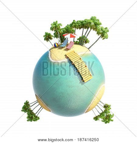Green Planet Tropics 3D ( version 02 with white background )