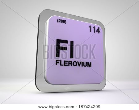 Flerovium - Fl - chemical element periodic table 3d illustration