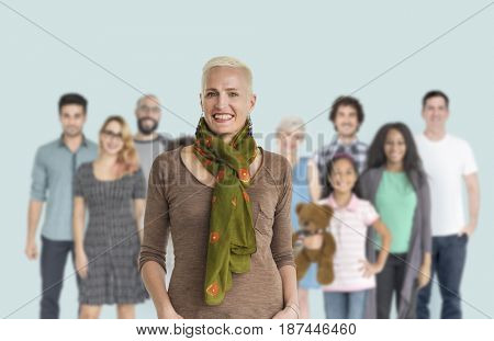Group of Diversity People Together Set Studio Isolated