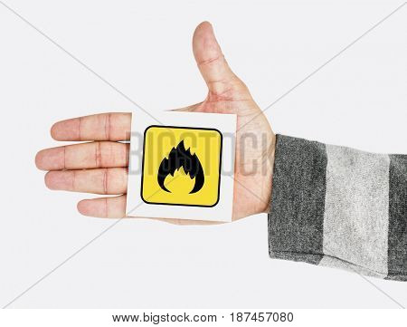 Flamable danger hazard marking caution sign