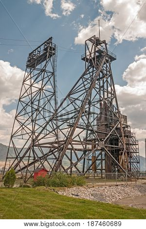 Mining headframes make interesting landmarks in an old mining town