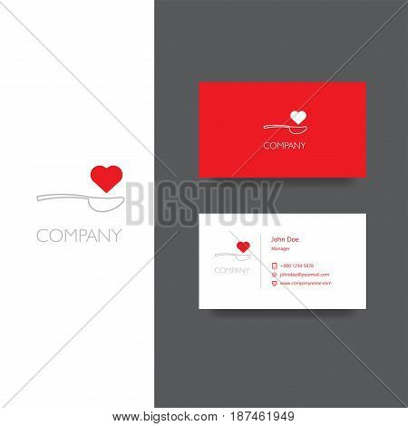 Vector eps logo for food delivery, eat service or restaraunt company, Business Card Template, icon design