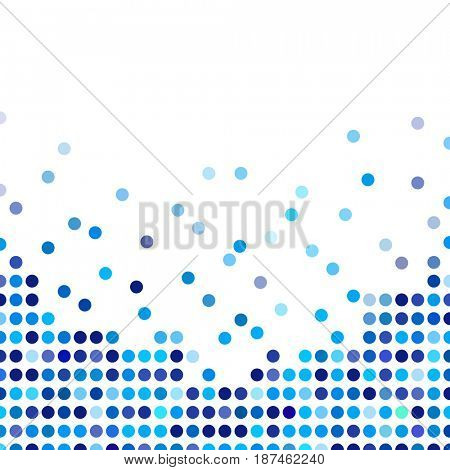 Mosaic background random dark and light blue circles, pattern polka dots, neutral versatile pattern for business techno style design. Decoration booklet, broadsheet, flysheet, poster, banner. 