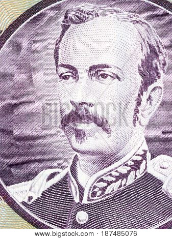 Floriano Peixoto portrait from Brazilian money - Cruzeiros