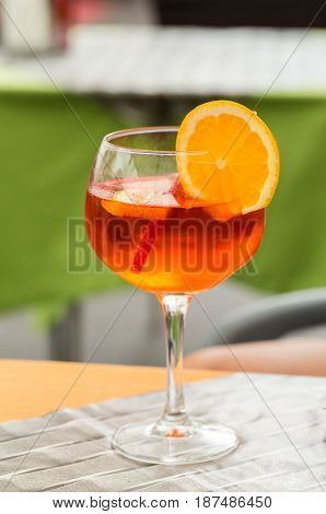 Traditional Spritz aperitif in a bar in Italy