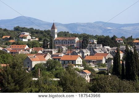 Grohote main village on the island Solta Croatia