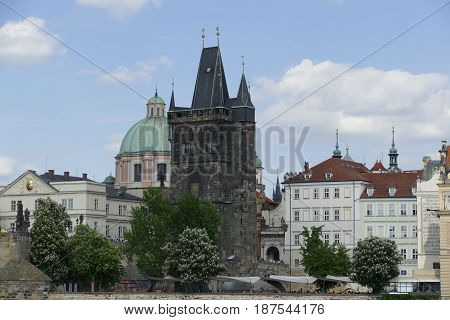 Bridge Tower On Lesser Town In Prague