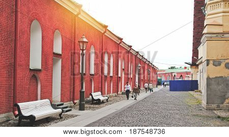 Saint Petersburg RUSSIA - 21 May 2017: Peter and Paul Fortress in St. Petersburg. Historical prison of tsarist Russia
