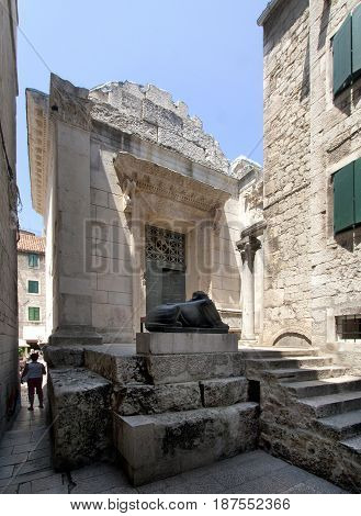 Jupiter temple (baptistry of St John the baptist) in Diocletian palace Split Croatia