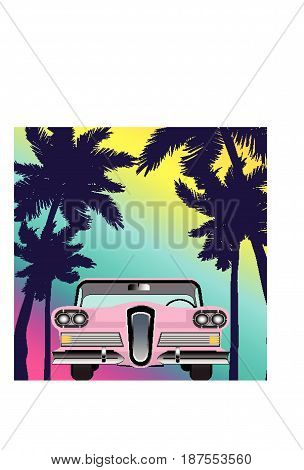 summer retro classic car vintage background object