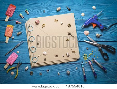 Top View Of A Blank For The Manufacture Of Photo Album For Scrapbooking