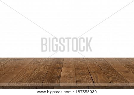 Rustic wooden table perspective. Large dinner empty wooden table perspective. Wooden table texture background. Wooden table perspective worktop. Empty wooden table perspective for product placement montage. Wooden table perspective. Wooden table surface.
