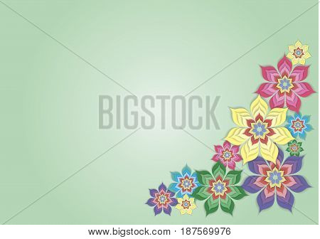 Large beautiful flowers on a black background. Vector illustration