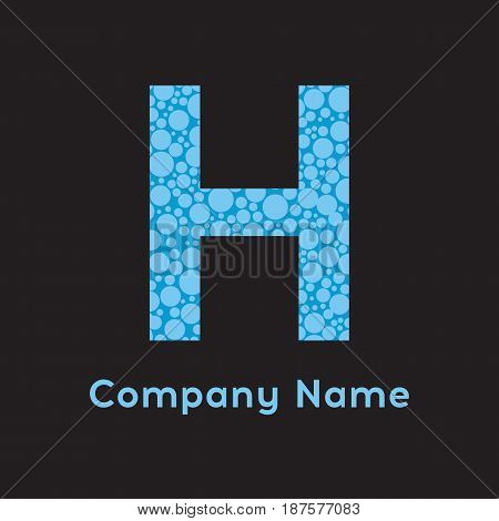 Letter H Bubbles Vector. Blue Bubble Design Vector Illustration. Letter vector design template elements for your application or corporate identity.