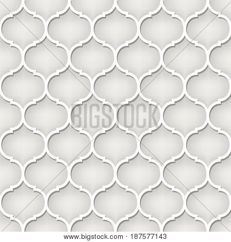 Abstract seamless pattern in Arabic style. Muted colors. 3-d picture.
