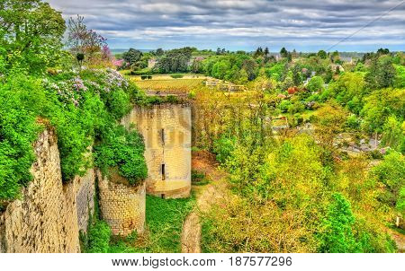 Chateau de Chinon in the Loire Valley, France. UNESCO world heritage site