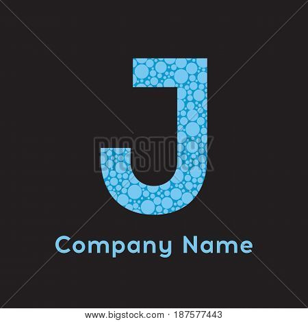 Letter J Bubbles Vector. Blue Bubble Design Vector Illustration. Letter vector design template elements for your application or corporate identity.