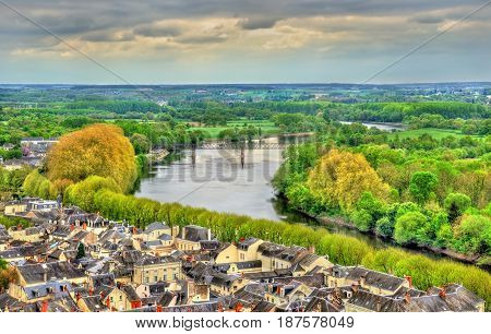 View of Chinon from the castle - France, the Vienne Valley