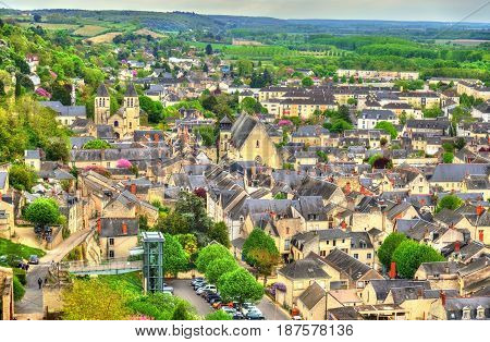 View of Chinon from the castle - France, the Vienne Valley