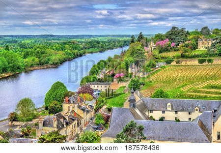 View of Chinon from the castle - France, the Vienne Valley