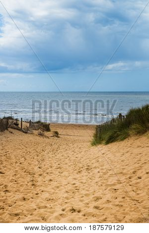Formby Beach  Near Liverpool On A Sunny Day