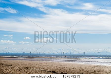 Formby Beach  Near Liverpool On A Sunny Day