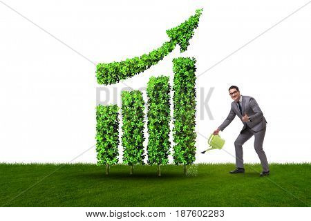 Businessman in recyling sustainable business concept