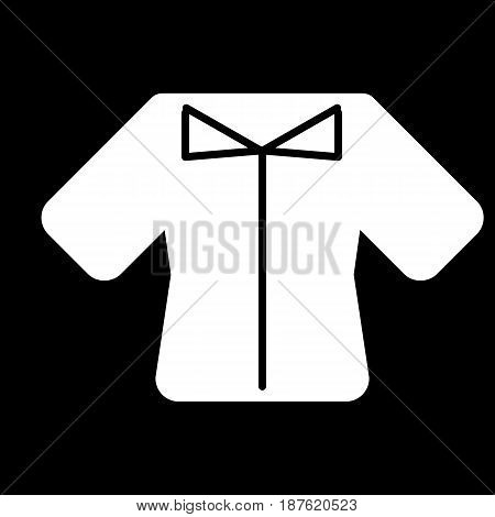 Woman t-shirt vector icon. Black and white shirt illustration. Solid linear clothing icon. eps 10