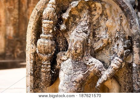 One of the many stone carvings at Lankatilaka Polonnaruwa.
